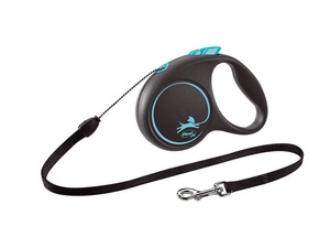 FLEXI pavadėlis Black Design blue S - 5 m iki 12 kg - virvė