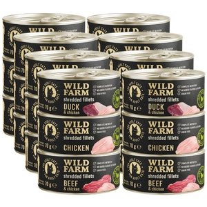 WILD FARM Fillets Mišrių skonių rinkinys 24x70g – be grūdų šlapias kačių maistas, filė sultinyje