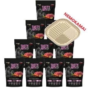 Tasty Dogs Life Junior veršienos želė patiekalas 10x500g + nemokama šunų laižymo kilimėlis