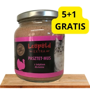 Leopold Pate Mousse su kalakutiena katėms 5x300g + 1 GRATIS