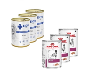 ROYAL CANIN Renal Canine 3x410g skardinė + ENZO VET Inkstų dietos inkstų ligoms gydyti su jautiena šunims 3x400g