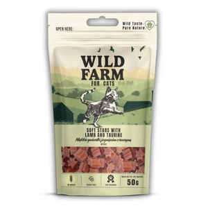 WILD FARM ėriukų žvaigždutės su taurinu 50g kačių skanėstai