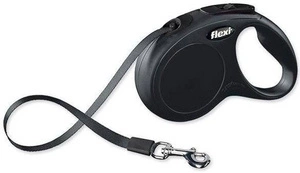 FLEXI New Classic pavadėlis, max 50kg, 8m juostelinis - juoda