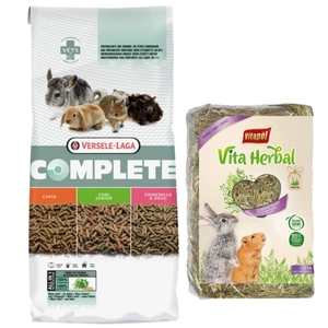 VERSELE-LAGA Cuni Junior Complete 8kg - maistas jauniems triušiams + VITAPOL Šienas graužikams 1,2kg