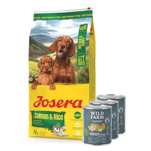 JOSERA Mother&Puppy 12,5kg + WILD FARM Superfood Chicken (Vištiena su moliūgais, obuoliais ir žolelėmis) 3x800 g pašaro šunims be grūdų