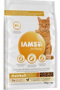 IAMS-Dry food for Vitality Hairball suaugusioms ir vyresnėms katėms, su vištiena 10kg