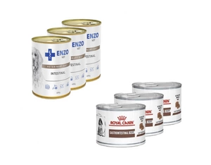 ROYAL CANIN Gastro Intestinal Puppy 3x195g skardinė Šuniukai + ENZO VET Žarnyno dieta šunims su ėriena 3x400g