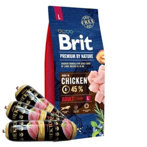 BRIT Premium By Nature Adult L 15kg + Hektor paukštienos batonas 3x900g