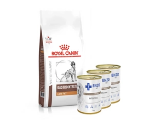 ROYAL CANIN Gastro Intestinal Low Fat LF22 6kg + ENZO VET Žarnyno dieta šunims su ėriena 3x400g