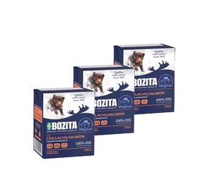 Bozita Dog Naturals : Lašiša drebučiuose 3x370g