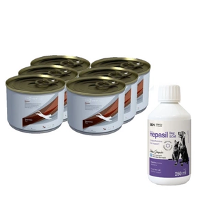 TROVET HLD Hepatic (katėms) 6x100g + Lab-v Hepasil Dog & Cat preparatas šunų ir kačių kepenų veiklai gerinti 250 ml