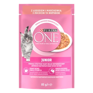 Purina One Junior su lašiša ir morkomis 85g