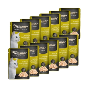 Miamor Feine Filets - drėgnas kačių maistas vištiena paukštienos drebučiuose 12x100g