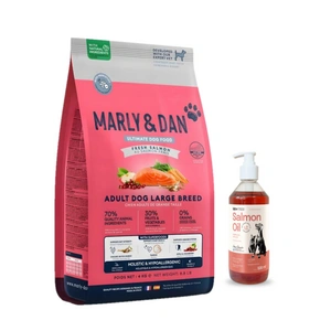 Marly & Dan Adult Dog Large Breed Fresh Salmon Holistic & Hypoallergenic 12kg sausas ėdalas + LAB V Lašišų aliejus šunims ir katėms 500ml