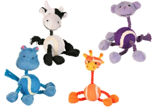 TRIXIE Žaislas su kamuoliuku ir virvelėmis, vaizduojantis gyvūnus - 16 cm