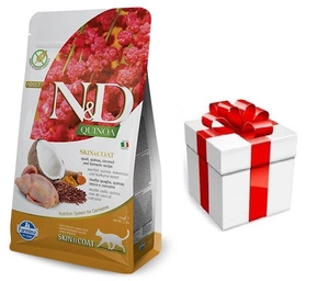 Farmina N&D Quinoa feline SKIN & COAT QUAIL 300g + Staigmena katei