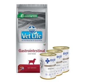 FARMINA Vet Life Dog Gastrointestinal 12kg + ENZO VET Žarnyno dieta šunims su ėriena 3x400g