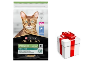 PRO PLAN Sterilizuotas inkstų triušių gausus kačių ėdalas 10 kg + STAIGMENA KATEI