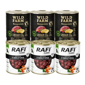 DOLINA NOTECI Rafi Classic su laukine medžiaga + WILD FARM Monoprotein Wild Boar 6x800g