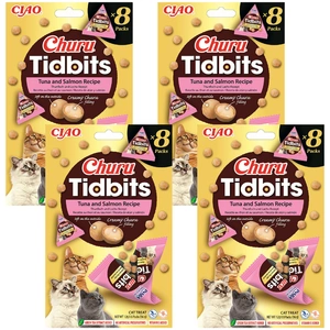 INABA Cat Churu Tidbits - tunas ir lašiša 4x(8x12g)