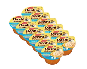 Inaba DASHI papildomas kačių ėdalas - vištienos ir šukučių skonio sultinys 12x70 g