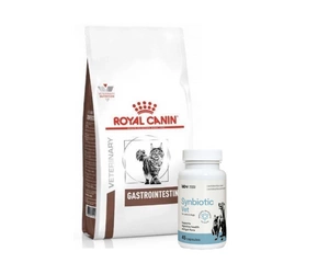 ROYAL CANIN Gastro Intestinal GI 32 2kg CAT + LAB-V Synbiotic Vet - virškinamojo trakto sveikata ir žarnyno mikroflora šunims ir katėms 45 kapsulės