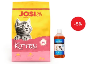 JOSERA JosiCat Kitten 10kg + LAB V Lašišų aliejus šunims ir katėms 500ml