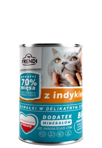 Frendi gabaliukai švelniame kalakutienos padaže 400g katėms